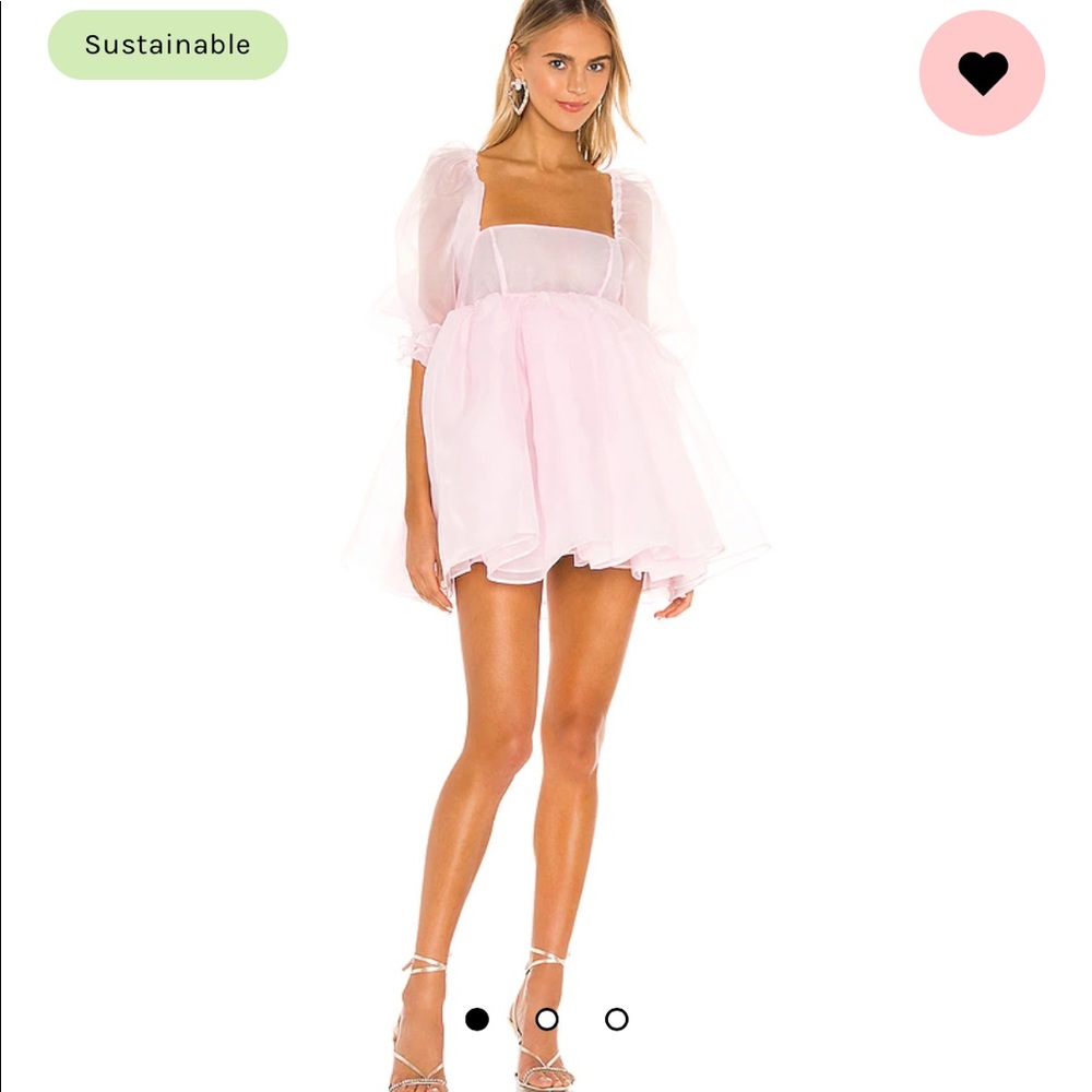 Selkie puff dress in angel delight pink